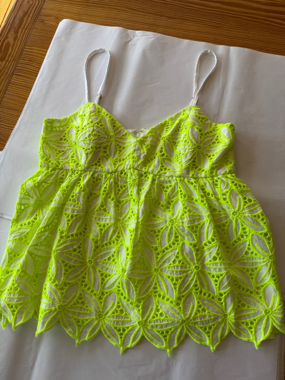 Lilly Pulitzer Neon Yellow Lace Overlay Camisole
